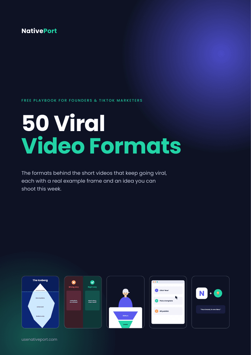 Cover of the 50 Viral Video Formats playbook